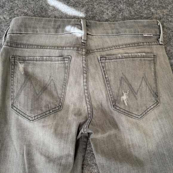 Mother “The Looker” Skinny Jeans Holy Smokes Grey Distressed Size 26 - Picture 13 of 16